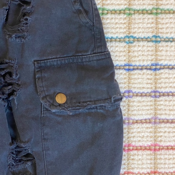 CARMAR DISTRESSED BLACK CARGOS: size 6 (more like 0) - Picture 5 of 6